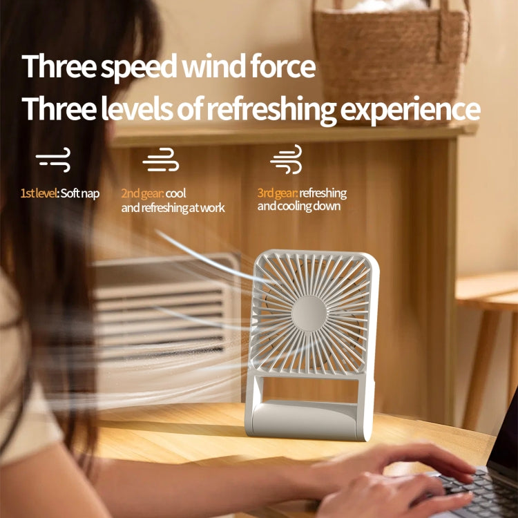 HX-123 USB Charging Wall-mounted Desktop Folding Thin and Light Small Fan