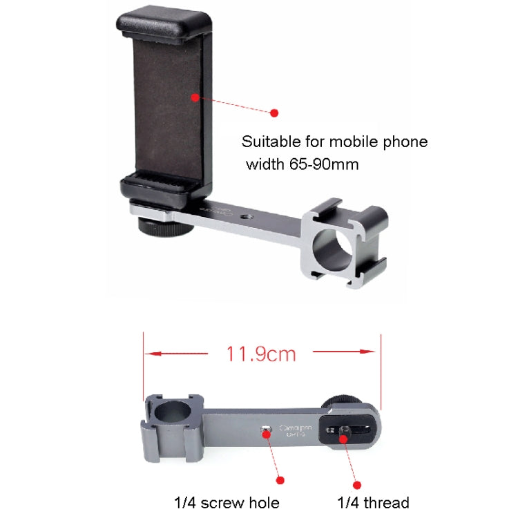 Cimapro CPT-3 Three-headed Hot Boot Bracket Adapter Mount LED Mic On Gimbal, 2