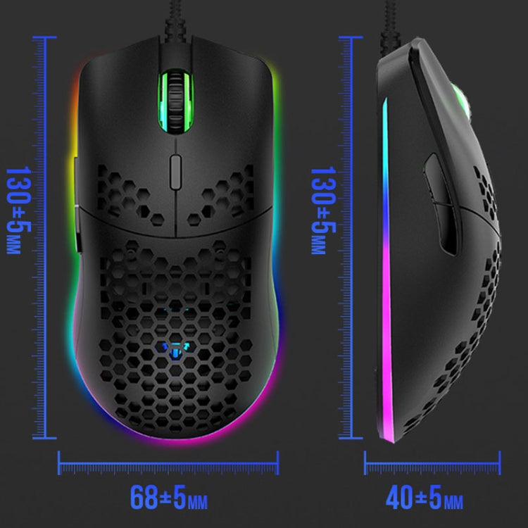 XUNSVFOX XYH90 Wired Hollow Hole Mouse RGB Illuminated Macro Programming Gaming Mouse, XYH90