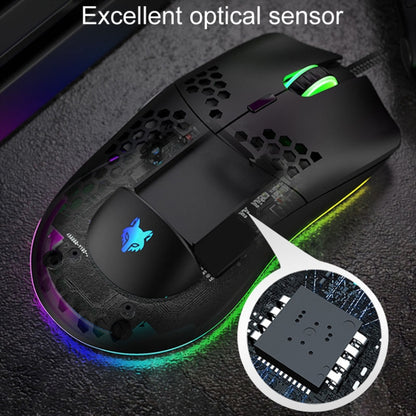 XUNSVFOX XYH90 Wired Hollow Hole Mouse RGB Illuminated Macro Programming Gaming Mouse, XYH90