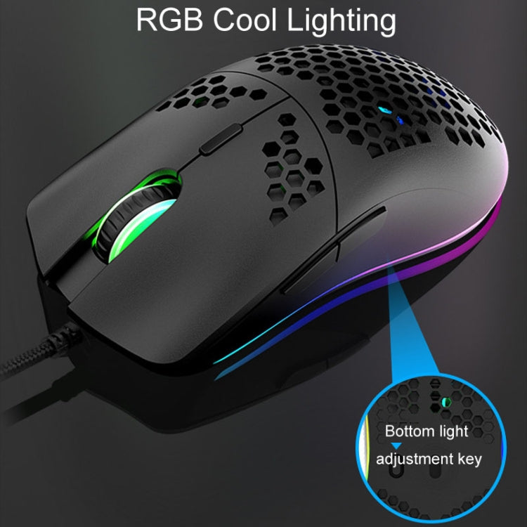XUNSVFOX XYH90 Wired Hollow Hole Mouse RGB Illuminated Macro Programming Gaming Mouse, XYH90