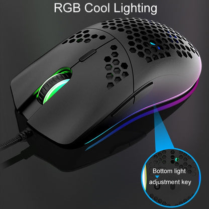 XUNSVFOX XYH90 Wired Hollow Hole Mouse RGB Illuminated Macro Programming Gaming Mouse, XYH90