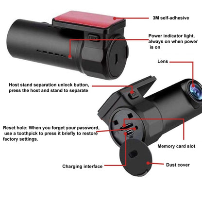 S600 1080P Wifi Dash Cam 170 Degree Wide Angle Lens Hidden Car Driving Recorder