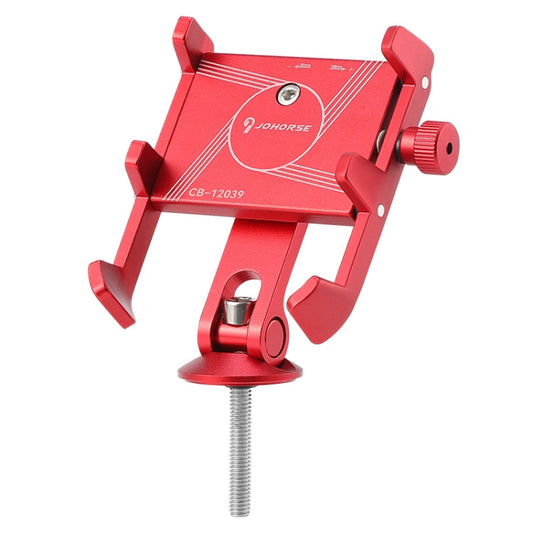 JOHORSE Bicycle Shockproof Mobile Phone Holder Motorcycle Riding Equipment, Stem Red, Stem Black, Stem Silver, Handlebar Red, Handlebar Black