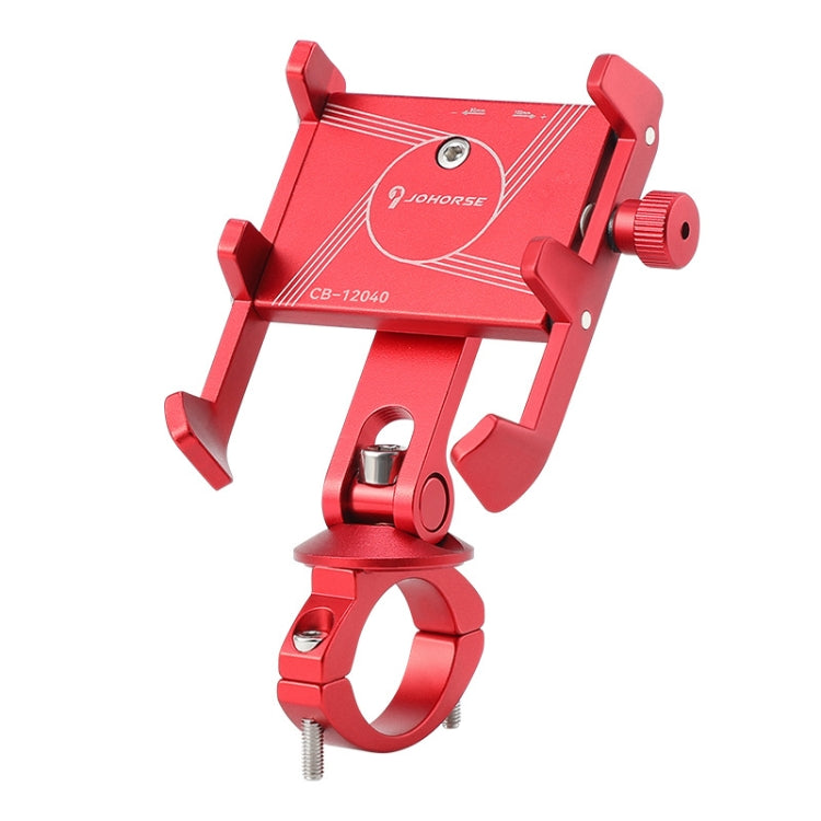 JOHORSE Bicycle Shockproof Mobile Phone Holder Motorcycle Riding Equipment, Stem Red, Stem Black, Stem Silver, Handlebar Red, Handlebar Black