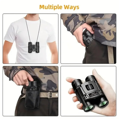 Outdoor Low-light Night Vision High-power HD Mini Binoculars, 8X21