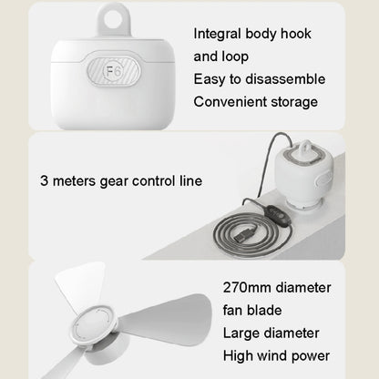 USB Plug-in Version Small Ceiling Fan Camping Outdoor Portable Hanging Fan