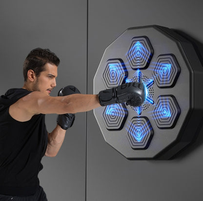 Bluetooth Intelligent Music Boxing Trainer Wall Mounted Electronic Boxing Practice, With Children Gloves, With Adult Red Gloves, With Adult Black Gloves