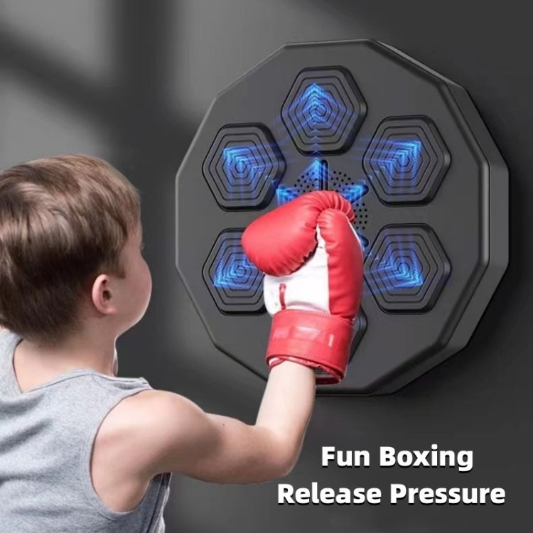 Bluetooth Intelligent Music Boxing Trainer Wall Mounted Electronic Boxing Practice, With Children Gloves, With Adult Red Gloves, With Adult Black Gloves