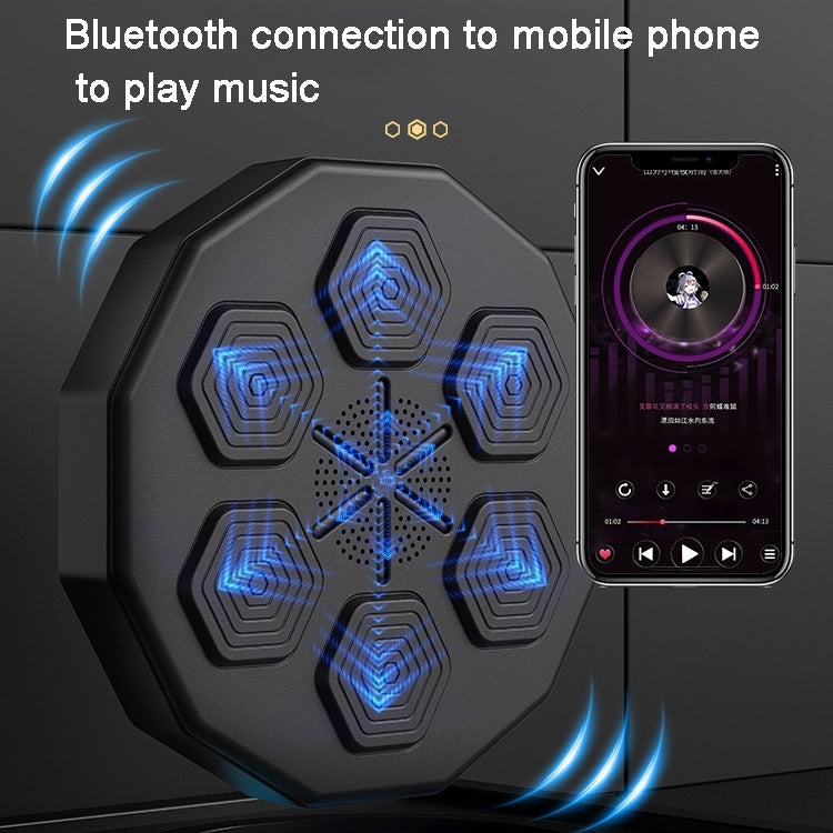 Bluetooth Intelligent Music Boxing Trainer Wall Mounted Electronic Boxing Practice, With Children Gloves, With Adult Red Gloves, With Adult Black Gloves