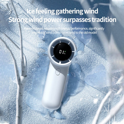 Outdoor Handheld Turbine Digital Display 100-Speed High-Speed Mini Fan, White, Black, Navy Blue