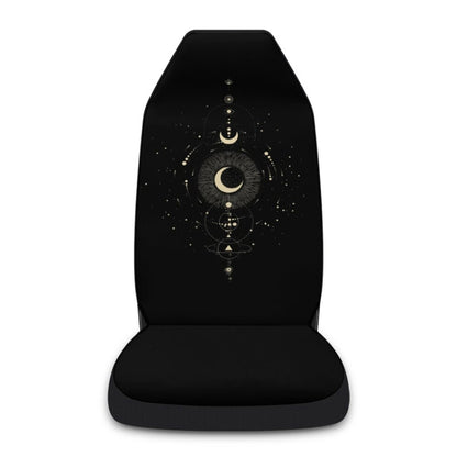 Car Universal Printed Seat Protector Automobile Decoration Supplies, Gold Moon