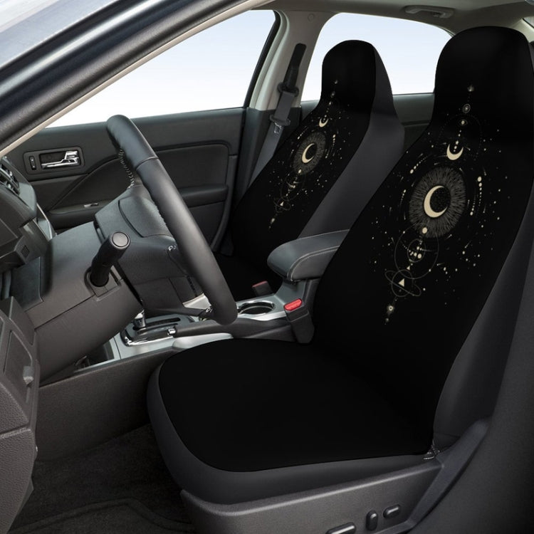 Car Universal Printed Seat Protector Automobile Decoration Supplies, Gold Moon