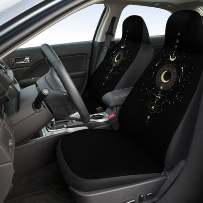 Car Universal Printed Seat Protector Automobile Decoration Supplies, Gold Moon