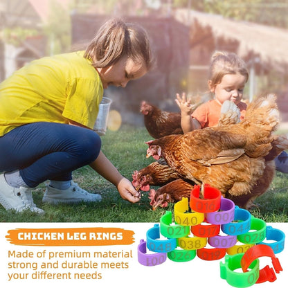 Chicken Leg Rings With Numbered  For Ducks Chicks Guinea Pigeons Goose, 100pcs /Pack 16mm, 100pcs /Pack 20mm