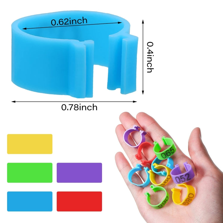 Chicken Leg Rings With Numbered  For Ducks Chicks Guinea Pigeons Goose, 100pcs /Pack 16mm, 100pcs /Pack 20mm