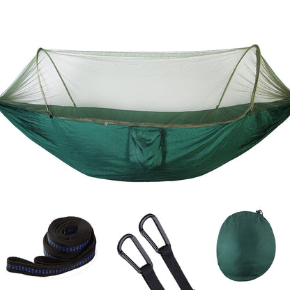 250 x 120cm Anti-mosquito Hammock and Tarp Set Waterproof Sunshade Camping Supplies, Dark Green +Camouflage, Camouflage + Camouflage