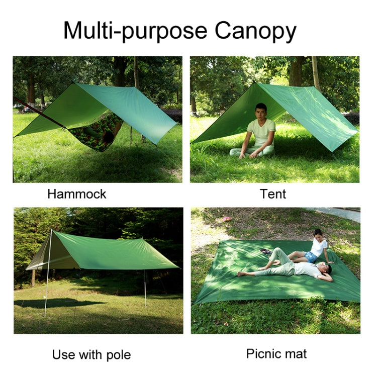 250 x 120cm Anti-mosquito Hammock and Tarp Set Waterproof Sunshade Camping Supplies, Dark Green +Camouflage, Camouflage + Camouflage