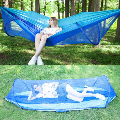 250 x 120cm Anti-mosquito Hammock and Tarp Set Waterproof Sunshade Camping Supplies, Dark Green +Camouflage, Camouflage + Camouflage