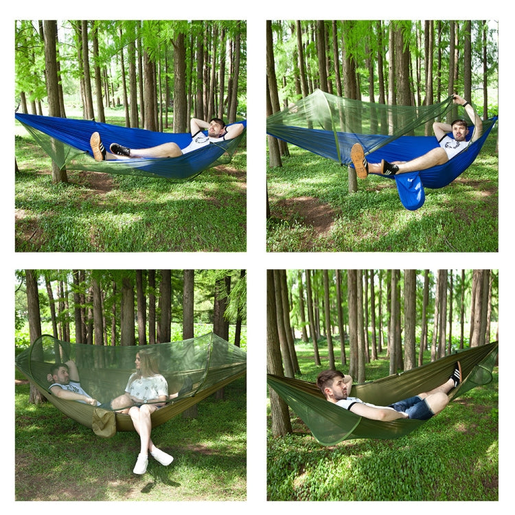 250 x 120cm Anti-mosquito Hammock and Tarp Set Waterproof Sunshade Camping Supplies, Dark Green +Camouflage, Camouflage + Camouflage