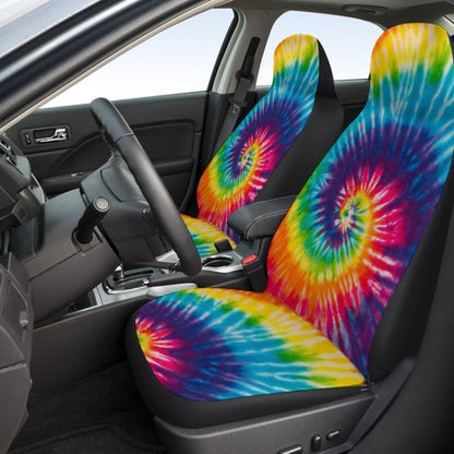 Car Universal Printed Seat Protector Automobile Decoration Supplies, Coloful Swirls
