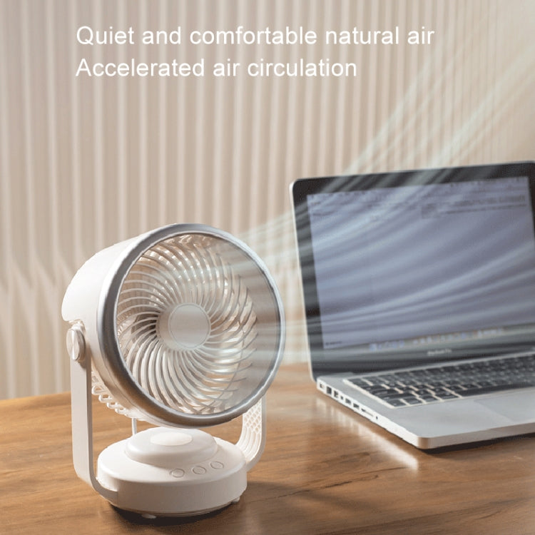 Air Circulation Fan Automatic Oscillating Head Desktop Fan With LED Light