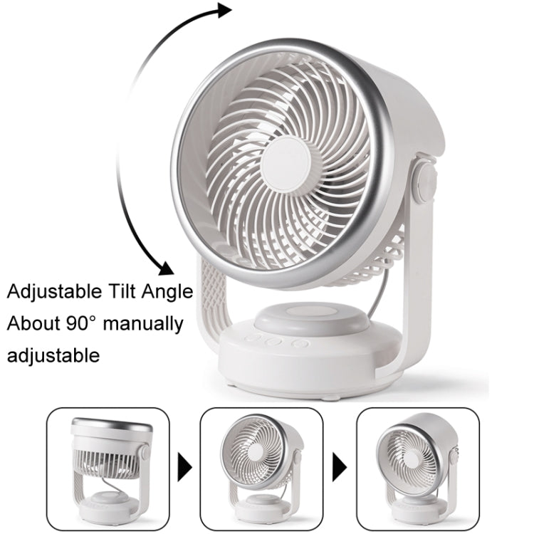 Air Circulation Fan Automatic Oscillating Head Desktop Fan With LED Light