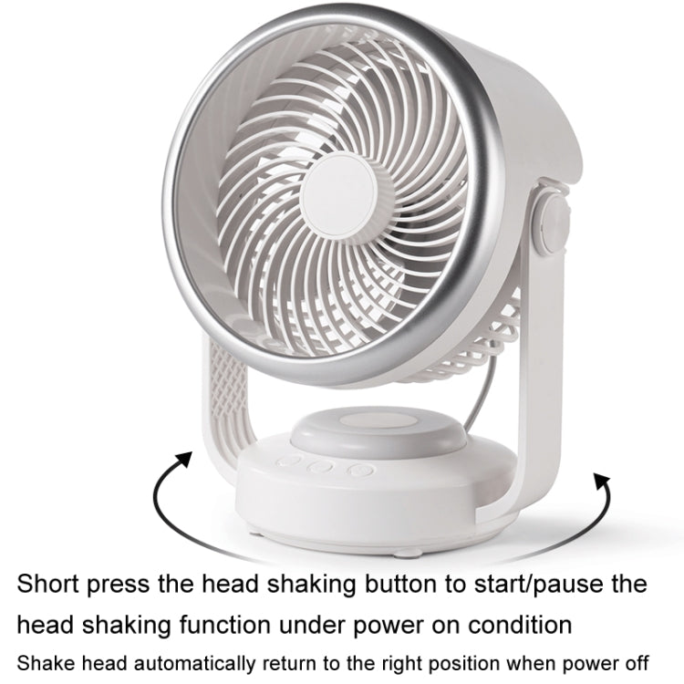 Air Circulation Fan Automatic Oscillating Head Desktop Fan With LED Light