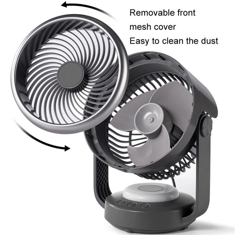 Air Circulation Fan Automatic Oscillating Head Desktop Fan With LED Light