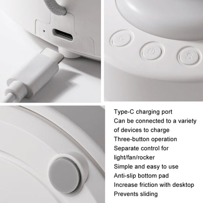 Air Circulation Fan Automatic Oscillating Head Desktop Fan With LED Light