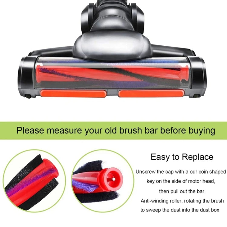 For Dyson V6 DC59 DC62 SV03 Vacuum Cleaner Brush Head Roller Bar, 185mm, 225mm, End Cap