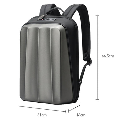 Bopai 61-122579 Large Capacity Hard Shell Password Lock Waterproof Business Laptop Backpack, (Grey)