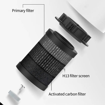 Car Negative Ion Air Purifier Odor Removal Aromatherapy, Black, White