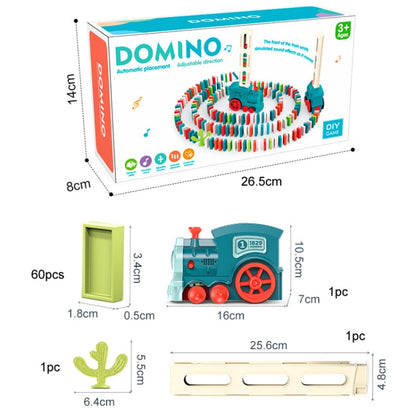 Children Dominoes Toy Train Electrical Music Light Train Automatic Casting Tokens Toy