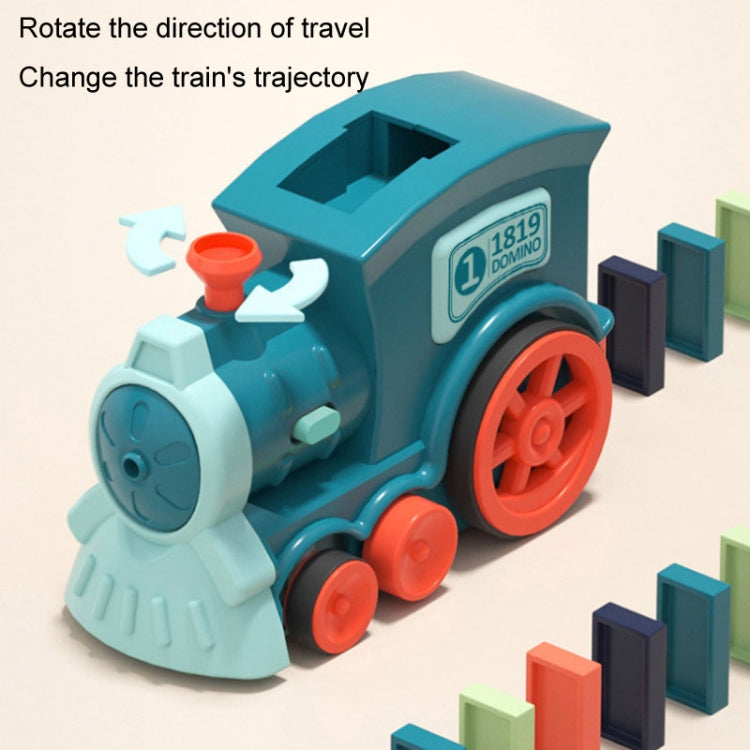 Children Dominoes Toy Train Electrical Music Light Train Automatic Casting Tokens Toy