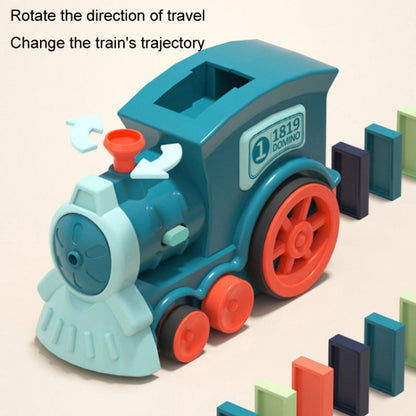 Children Dominoes Toy Train Electrical Music Light Train Automatic Casting Tokens Toy