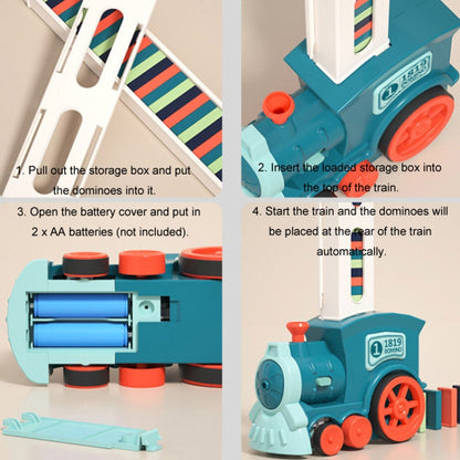 Children Dominoes Toy Train Electrical Music Light Train Automatic Casting Tokens Toy