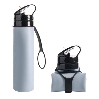 600ml Folding Silicone Riding Water Cup Portable Environmental Protection Shatterproof Silicone Water Bottle
