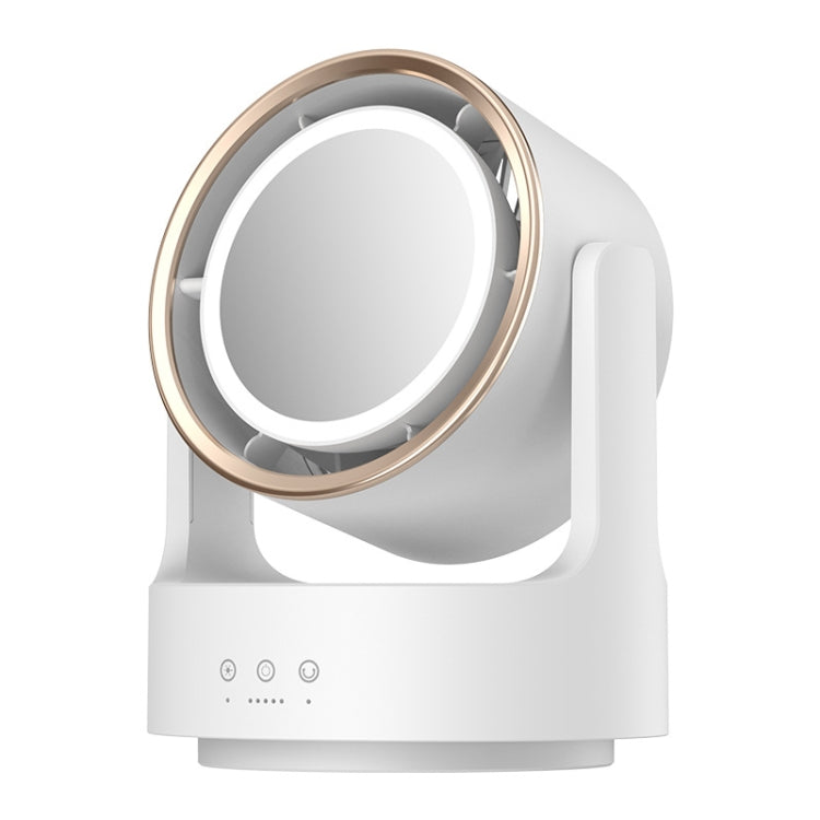 3 In 1 Multifunctional Desktop Fan with LED Light Cosmetic Mirror, USB Plug Non-Oscillating, Rechargeable Oscillating
