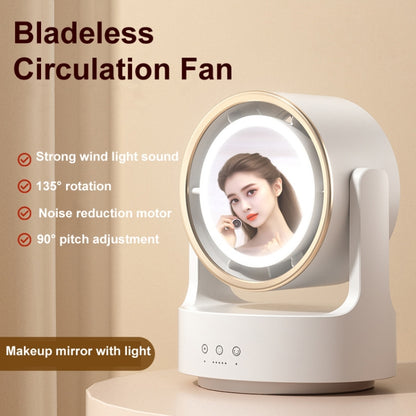 3 In 1 Multifunctional Desktop Fan with LED Light Cosmetic Mirror, USB Plug Non-Oscillating, Rechargeable Oscillating