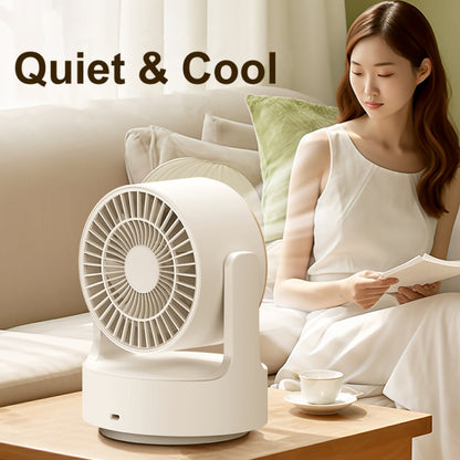 3 In 1 Multifunctional Desktop Fan with LED Light Cosmetic Mirror, USB Plug Non-Oscillating, Rechargeable Oscillating