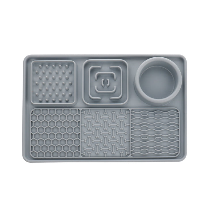 Rectangular Silicone Suction Cup Pet Dog Slow Food Pad, Gray, Black, Green