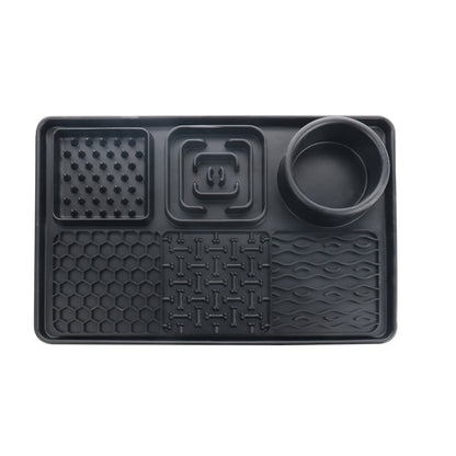 Rectangular Silicone Suction Cup Pet Dog Slow Food Pad, Gray, Black, Green