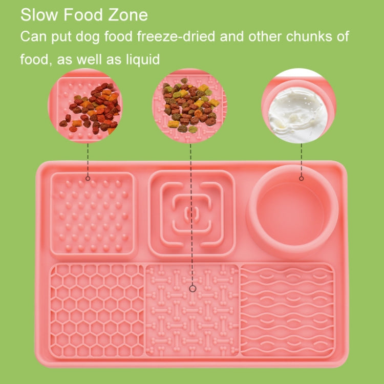 Rectangular Silicone Suction Cup Pet Dog Slow Food Pad, Gray, Black, Green