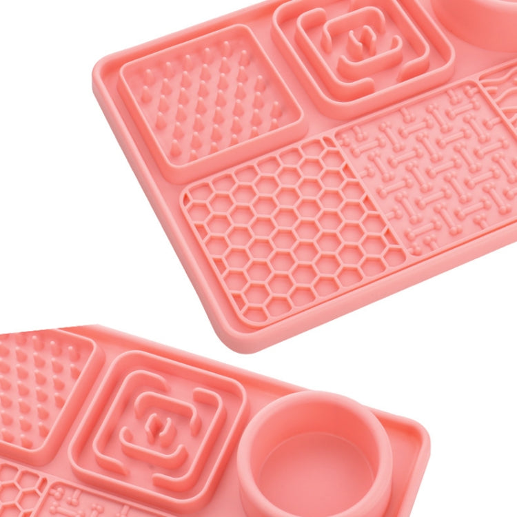 Rectangular Silicone Suction Cup Pet Dog Slow Food Pad, Gray, Black, Green