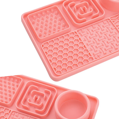Rectangular Silicone Suction Cup Pet Dog Slow Food Pad, Gray, Black, Green