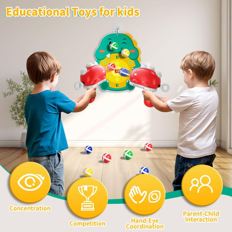 Children Dinosaur Sticky Balls Target Shooting Parent-child Interactive Outdoor Sports Toy, Triceratops Green, Triceratops Pink, Dinosaur Green, Dinosaur Red