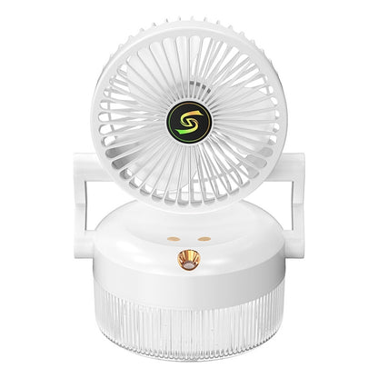 USB Charging Folding Desktop Spray Humidification Fan with Night Light