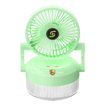 USB Charging Folding Desktop Spray Humidification Fan with Night Light