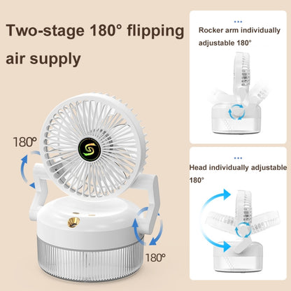 USB Charging Folding Desktop Spray Humidification Fan with Night Light